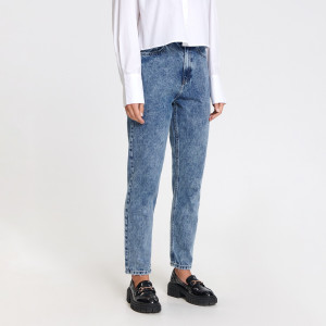 Sinsay - Jeansy mom high waist - Niebieski - damski - 6903F-50J