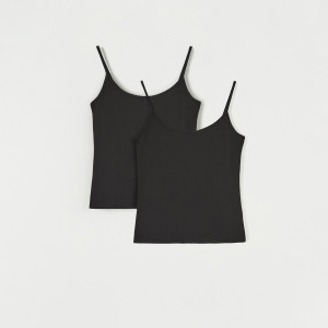 Sinsay - Top 2 pack - Czarny - damski - 6903Y-99X