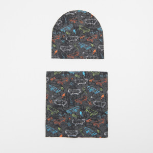 Sinsay - Komplet: czapka i komin - Szary - chłopiec - 6918R-90M