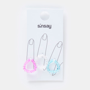 Sinsay - Pierścionki 3 pack - Wielobarwny - damski - 6924K-MLC