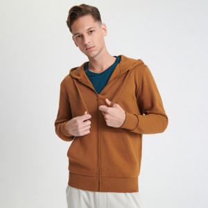 Sinsay - Bluza rozpinana basic - Brązowy - męski - 6979D-82X