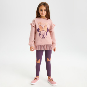 Sinsay - Komplet: bluza i legginsy Myszka Minnie - Różowy - dziewczynka - 6996Y-03X