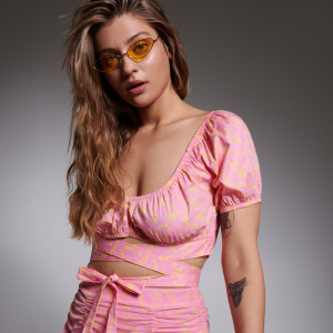 Sinsay - Spódnica mini z marszczeniami - Wielobarwny - damski - 7028J-MLC