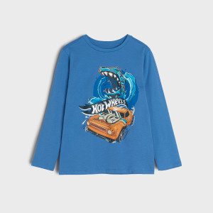 Sinsay - Koszulka Hot Wheels - Niebieski - chłopiec - 7082Z-95X