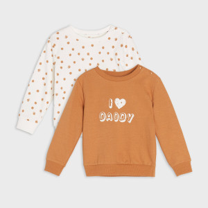 Sinsay - Bluzy 2 pack - Brązowy - dziewczynka - 7116M-82X