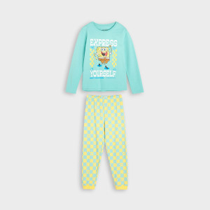 Sinsay - Piżama SpongeBob - Turkusowy - chłopiec - 7144Z-06X