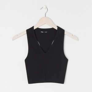 Sinsay - Crop top - Fekete - Női - 7168K-99X