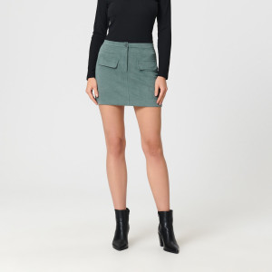 Sinsay - Spódnica mini trapezowa - Szary - damski - 7232X-86X