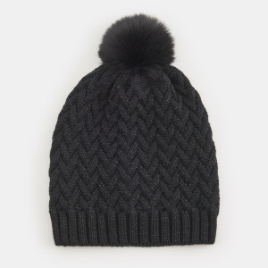 Sinsay - Czapka z pomponem - Czarny - dziewczynka - 7329C-99X