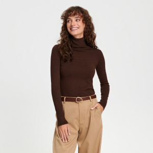 Sinsay - Rollkragenpullover - Braun - damen - 7382J-88X