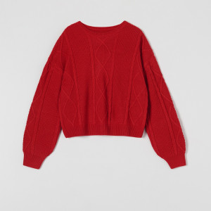 Sinsay - Sweter - Czerwony - damski - 7384J-33X