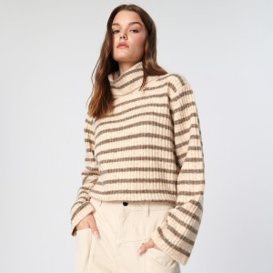Sinsay - Sweter z golfem - Beżowy - damski - 7420J-08M