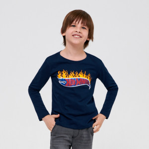 Sinsay - Koszulka Hot Wheels - Granatowy - chłopiec - 7451Q-59X