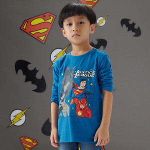 Sinsay - Koszulka Justice League - Niebieski - chłopiec - 7453Q-57X