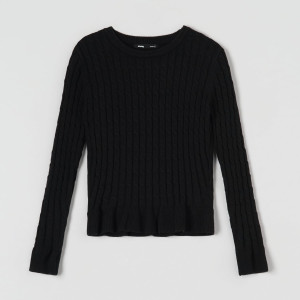 Sinsay - Pullover aus Rippstrick - Schwarz - damen - 7458J-99X