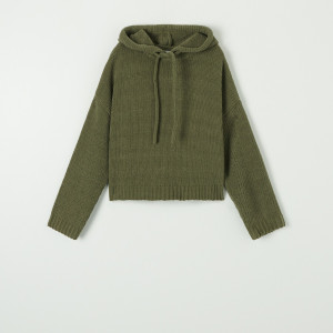 Sinsay - Sweter z kapturem - Zielony - damski - 7461J-81X