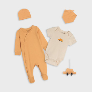 Sinsay - Komplet niemowlęcy - Brązowy - chłopiec - 7473Z-82X