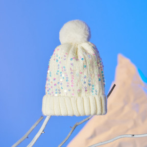 Sinsay - Czapka z pomponem - Kremowy - dziewczynka - 7548P-01X