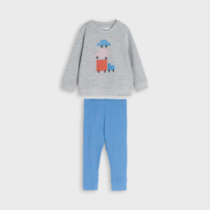 Sinsay - Komplet: bluza i legginsy - Niebieski - chłopiec - 7559Z-55X
