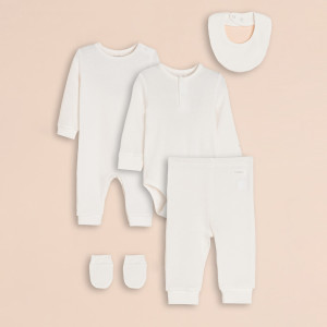 Sinsay - Komplet niemowlęcy - Kremowy - uniseks - 7587Q-01X