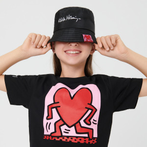 Sinsay - Kapelusz bucket hat Keith Haring - Czarny - dziewczynka - 7655P-99X