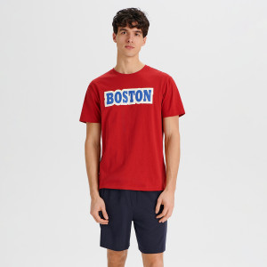 Sinsay - Piżama bawełniana - Czerwony - męski - 7667Y-33X