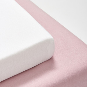 Sinsay - Prześcieradło bawełniane z gumką 2 pack - Różowy - uniseks - 7697Z-03X