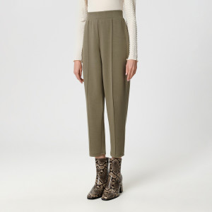 Sinsay - Spodnie z przeszyciami - Khaki - damski - 7732X-91X
