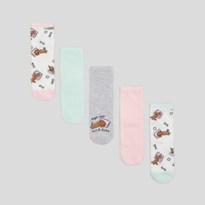 Sinsay - Skarpetki 5 pack - Wielobarwny - dziewczynka - 7745R-MLC