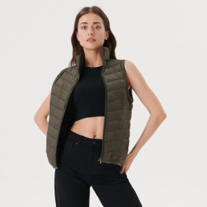 Sinsay - Kamizelka pikowana - Khaki - damski - 7746A-79X