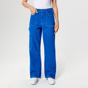 Sinsay - Jeansy wide leg high waist - Niebieski - damski - 7769A-55J