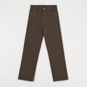 Sinsay - Jeansy straight high waist - Brązowy - damski - 7774A-88J