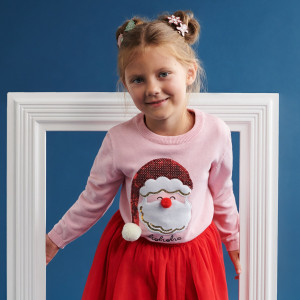 Sinsay - Sweter z cekinami - Różowy - dziewczynka - 7838Q-03X