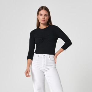 Sinsay - Langarmshirt - Schwarz - damen - 7852J-99X