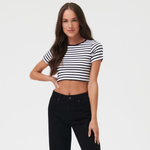 Sinsay - Crop top w paski - Wielobarwny - damski - 7876J-MLC