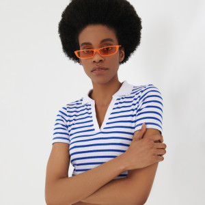 Sinsay - Crop top z prúžkovaného úpletu - Viacfarebná - Žena - 7879J-MLC