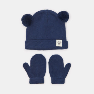 Sinsay - Súprava čiapky beanie a rukavíc - Tmavomodrá - Chlapec - 7891P-59X