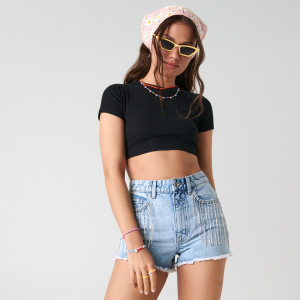 Sinsay - Crop top z wiązaniem - Czarny - damski - 7899J-99X