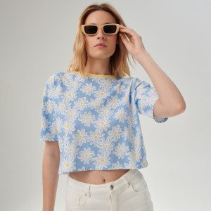 Sinsay - Geblümtes Crop Top - Bunt - damen - 7905J-MLC