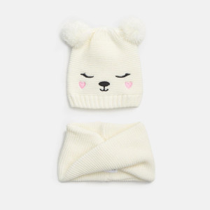 Sinsay - Komplet: czapka i komin - Biały - dziewczynka - 7926P-00X
