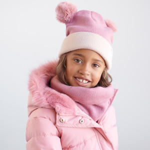 Sinsay - Komplet: czapka i komin - Różowy - dziewczynka - 7937P-30X