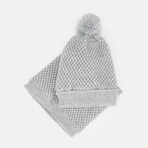 Sinsay - Komplet: czapka i komin - Jasny szary - dziewczynka - 7939P-09M