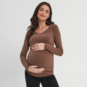 Sinsay - Koszulka bawełniana MAMA - Brązowy - damski - 7940A-89X