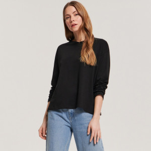 Sinsay - Koszulka basic - Czarny - damski - 7948A-99X