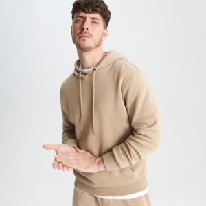 Sinsay - Bluza z kapturem - Beżowy - męski - 7964Y-80X
