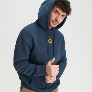 Sinsay - Bluza z kapturem - Niebieski - męski - 7979Y-57X