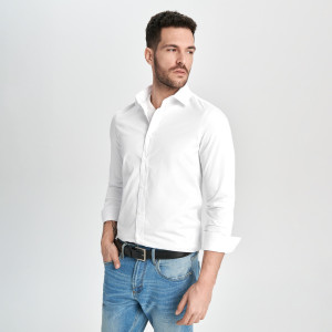 Sinsay - Koszula slim fit - Biały - męski - 8013Y-00X