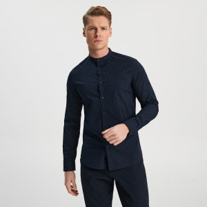 Sinsay - Camicia slim fit - Blu scuro - Da uomo - 8028Y-59X