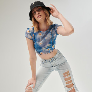 Sinsay - Crop top tie dye - Wielobarwny - damski - 8043J-MLC