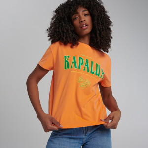 Sinsay - Camiseta oversize - Naranja - Mujeres - 8079J-22X